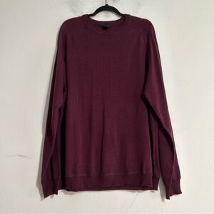 Marshall Fields Merino Wool Silk Burgundy Crewneck Sweater XL Capsule Minimal